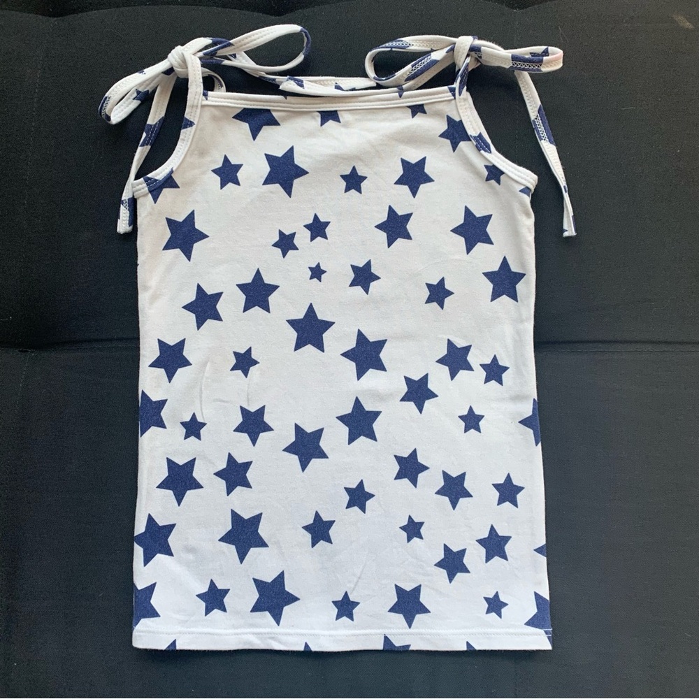 6t Star Print Tank Top with Tie Straps